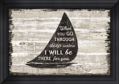 Framed Driftwood Coast Scripture I Print