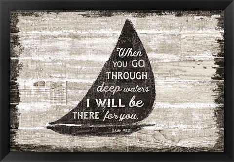 Framed Driftwood Coast Scripture I Print