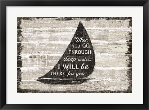 Framed Driftwood Coast Scripture I Print