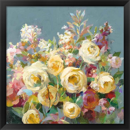 Framed Joy of the Garden Sq II Yellow Print