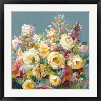 Framed Joy of the Garden Sq II Yellow Print