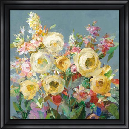 Framed Joy of the Garden Sq I Yellow Print