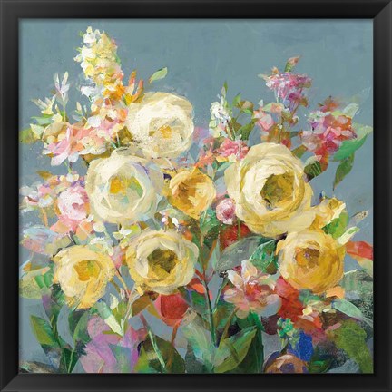 Framed Joy of the Garden Sq I Yellow Print