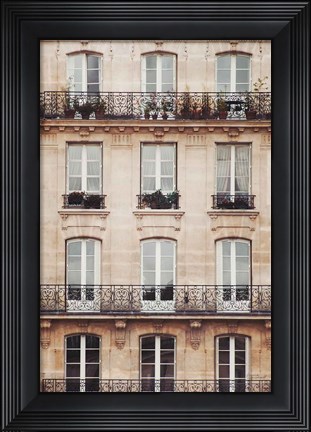 Framed Across the Street II Neutral Print