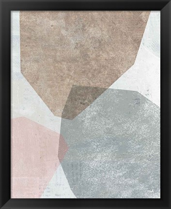 Framed Pensive I Blush Gray Print