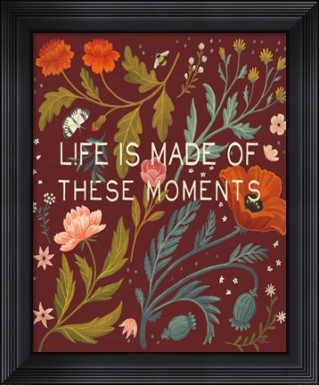 Framed Burgundy Botanical V Print