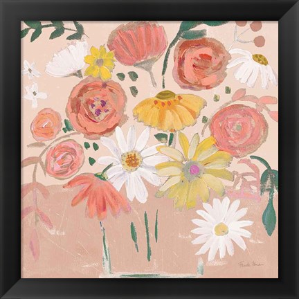 Framed Folk Floral II Modern Print