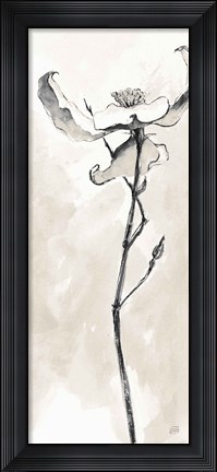 Framed Solitary Dogwood IV Taupe Crop Print