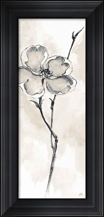 Framed Solitary Dogwood II Taupe Print