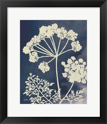 Framed Dark Blue Sky Garden II Print