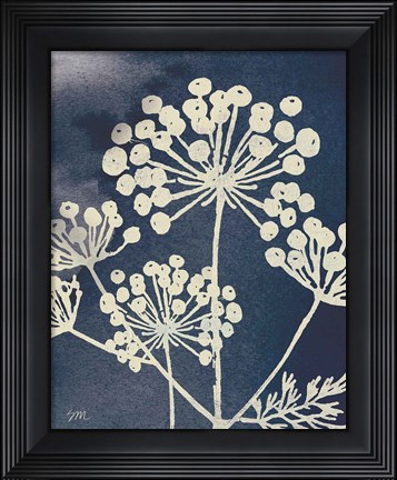 Framed Dark Blue Sky Garden I Print