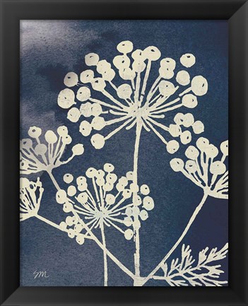 Framed Dark Blue Sky Garden I Print