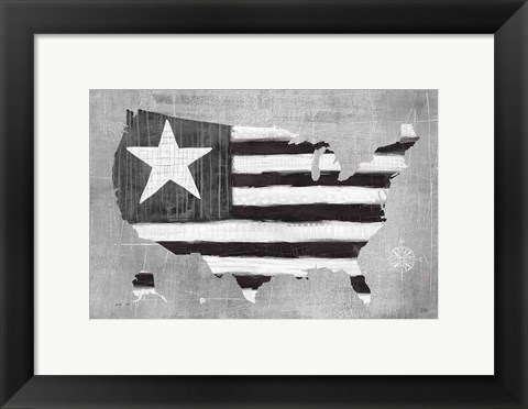 Framed See the USA Americana BW Print