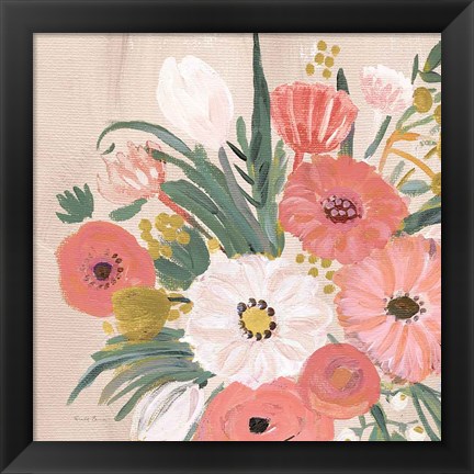 Framed Vintage Floral IV Flipped Modern Print