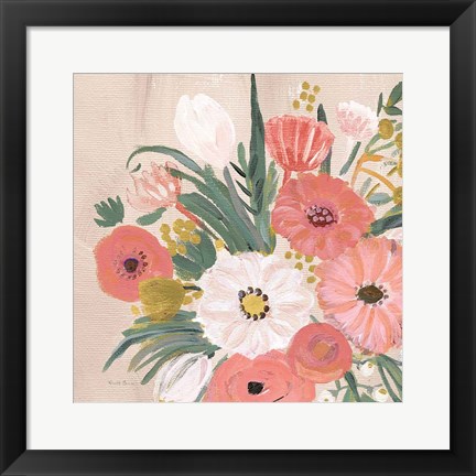 Framed Vintage Floral IV Flipped Modern Print