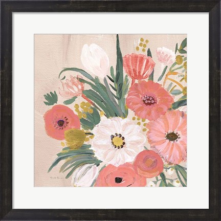 Framed Vintage Floral IV Flipped Modern Print