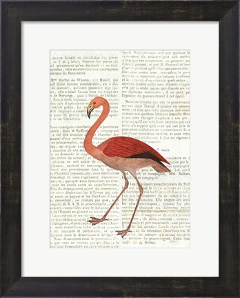Framed Flying Flamingo No Balloons Print