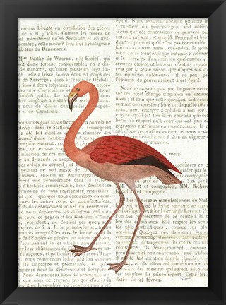 Framed Flying Flamingo No Balloons Print