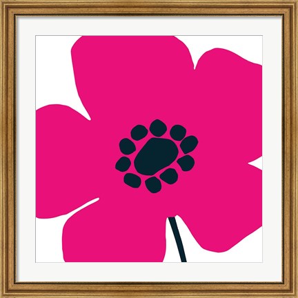 Framed Pop Art Floral IV Hot Pink Print