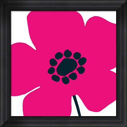 Framed Pop Art Floral IV Hot Pink Print