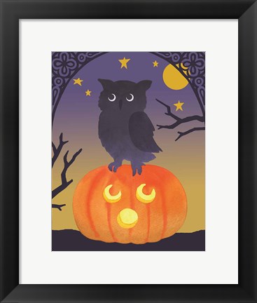 Framed Halloween Critter III Light Owl Print