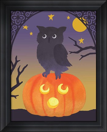 Framed Halloween Critter III Light Owl Print
