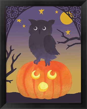 Framed Halloween Critter III Light Owl Print