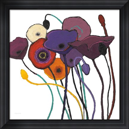 Framed Jewel Tones on White Print