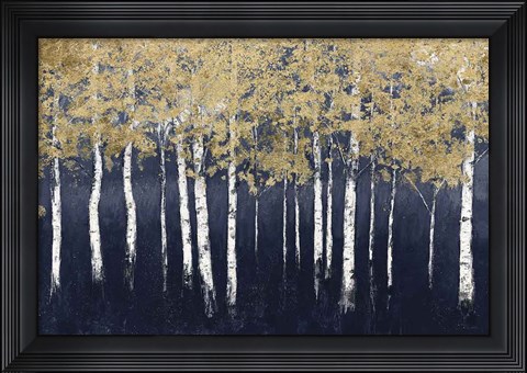 Framed Shimmering Forest Indigo Print