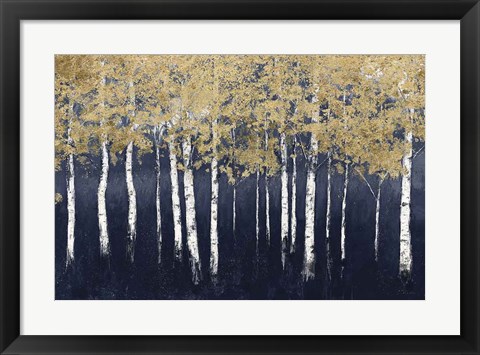 Framed Shimmering Forest Indigo Print