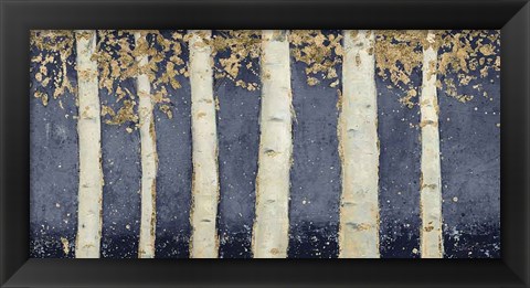 Framed Magnificent Birch Grove Indigo Crop Print