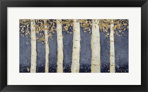 Framed Magnificent Birch Grove Indigo Crop Print