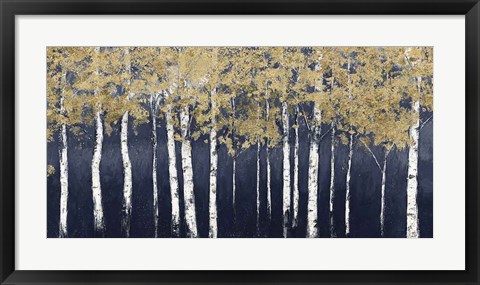 Framed Shimmering Forest Indigo Crop Print