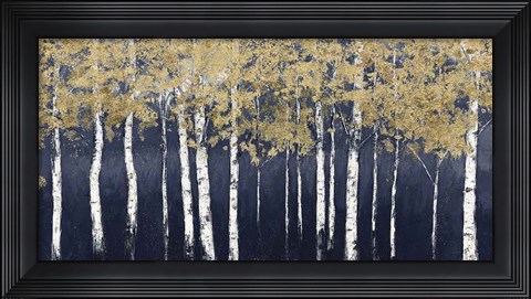 Framed Shimmering Forest Indigo Crop Print