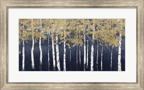 Framed Shimmering Forest Indigo Crop Print