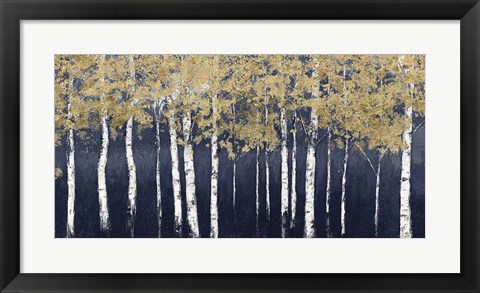 Framed Shimmering Forest Indigo Crop Print