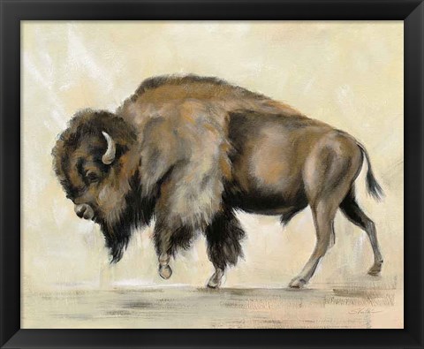 Framed Bronze Buffalo Print