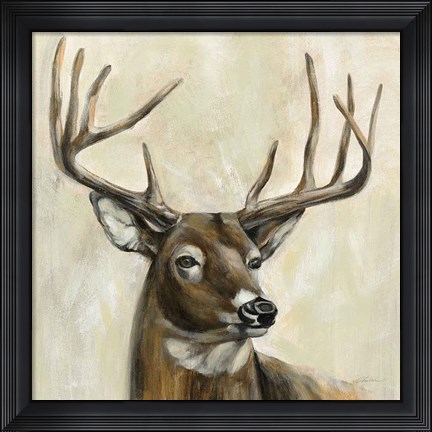 Framed Bronze Deer Print