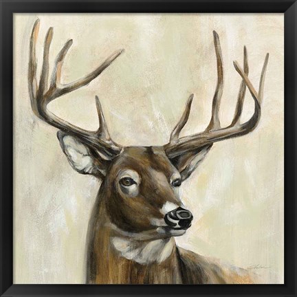 Framed Bronze Deer Print