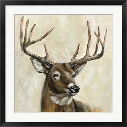 Framed Bronze Deer Print