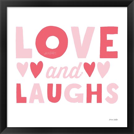 Framed Love and Laughs Pink Print