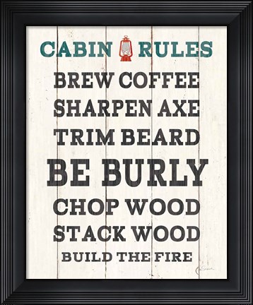 Framed Cabin Life V Neutral Print