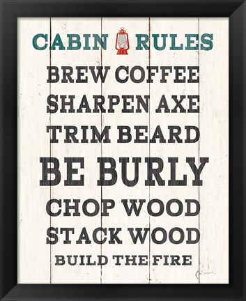 Framed Cabin Life V Neutral Print