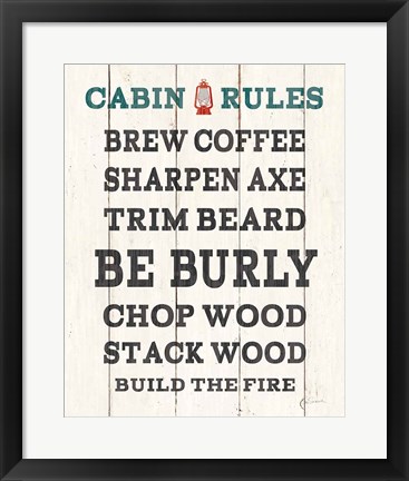 Framed Cabin Life V Neutral Print