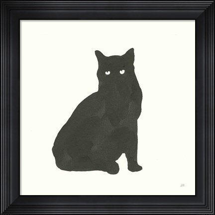 Framed Black Cat V Print