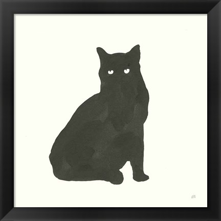 Framed Black Cat V Print