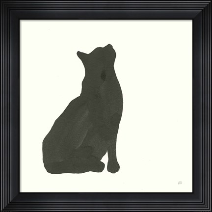 Framed Black Cat III Print