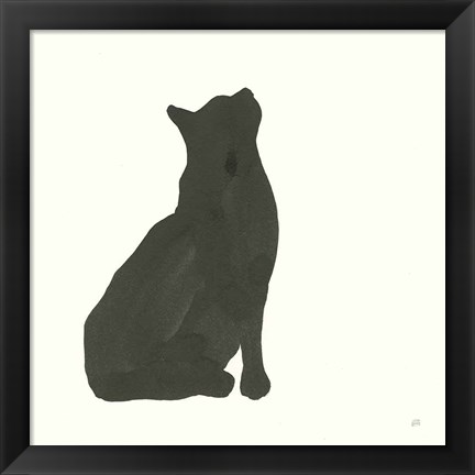 Framed Black Cat III Print