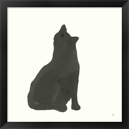 Framed Black Cat I Print