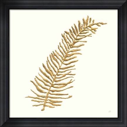 Framed Gilded Fern I Print